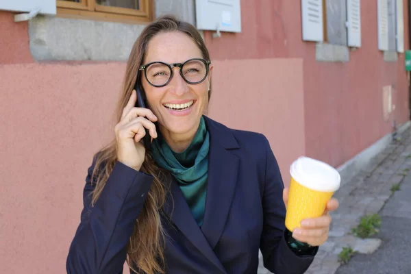 portrait of beautiful woman on city street