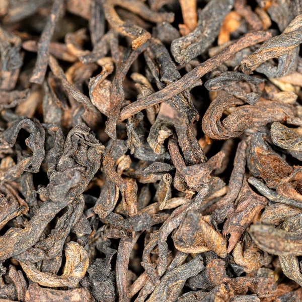 Bulk cinese estruso tè maturo puer, macro — Foto Stock