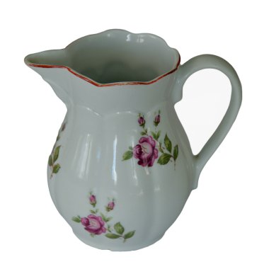 bir kabı porselen beyaz zemin üzerine mi