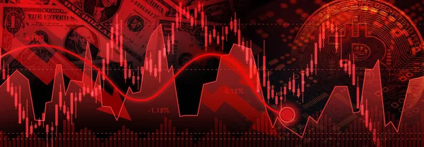 Stock Market Recession Losses Downtrend Line Graph Stock Numbers Bear — Stok fotoğraf