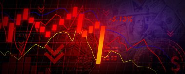 Borsa yatırım ticareti, mum çubuğu grafiği, ethereum sikke, bitcoin kripto para piyasası dibe vurdu. Parlayan Bitcoin kırmızı çizgi çizelgesi. 