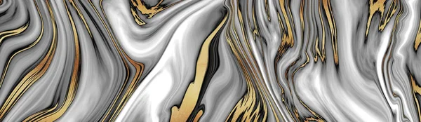 Abstarct Marble Gold Fluid Liquid Background Black Golden Splashes Luxury — Stock Fotó