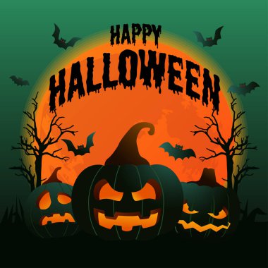 Happy halloween silhouette gradient background