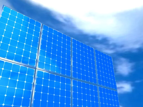 太阳能电池板在天空 — 图库照片