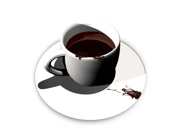 Spillde kaffe på ett tefat — Stockfoto