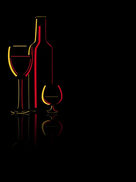 Shapes of wine glasses and bottle — Stock Photo, Image