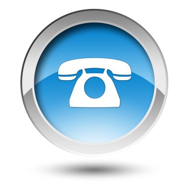 Mavi yuvarlak telefon düğmesini