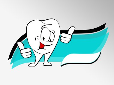 Başparmak ile karikatür diş