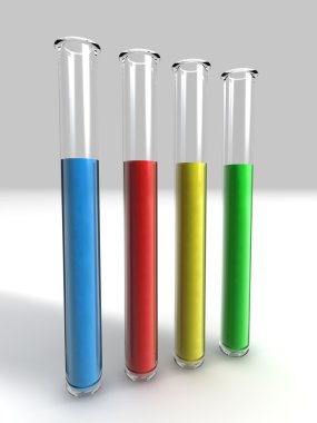 test tüpleri sıvı ile