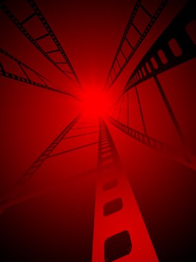 Kırmızı film şeritleri