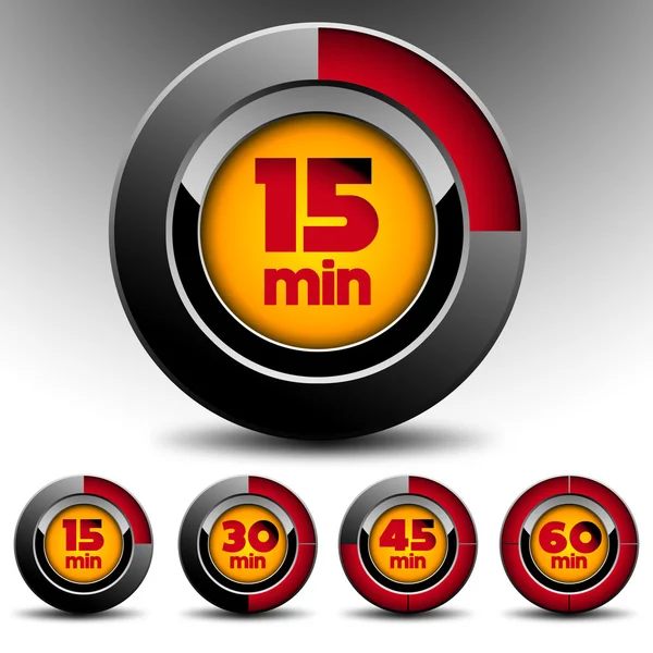 Timer icons set — Stock Photo, Image