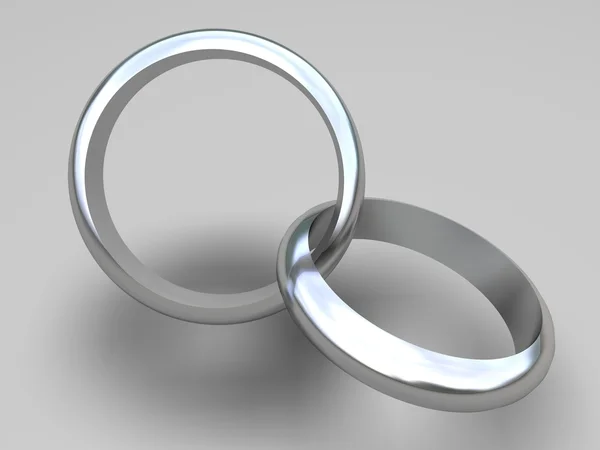 Silver wedding rings — Stock Photo, Image