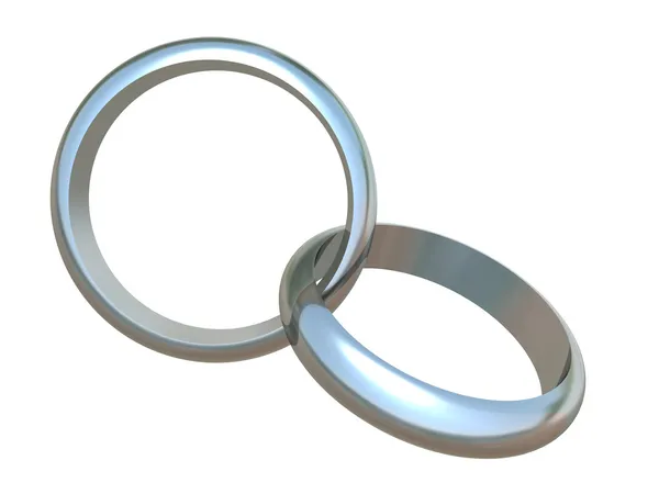 Stříbrné snubní prsteny — Stock fotografie