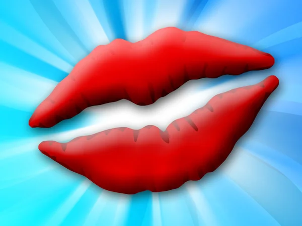 Print of red lips — Stock Photo, Image