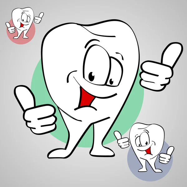 Мультфильм зубов с большим пальцем вверх — стоковое фото