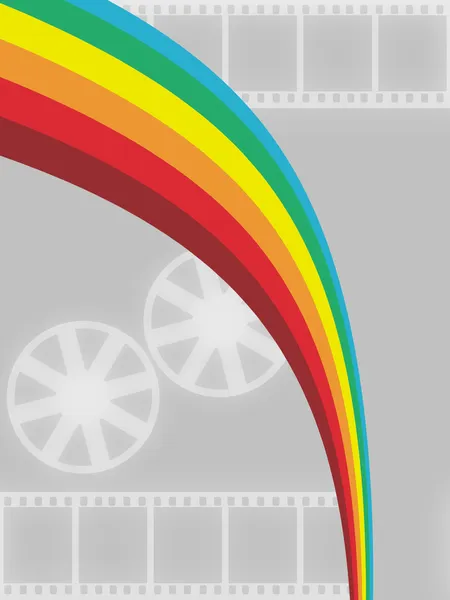 Rollo de película y arco iris — Foto de Stock
