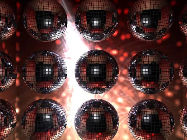 Fundo com bolas de discoteca — Fotografia de Stock