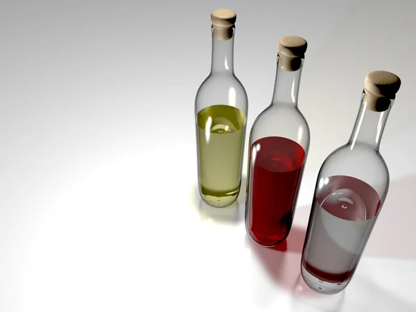 Wine bottles on white — Stock Photo, Image