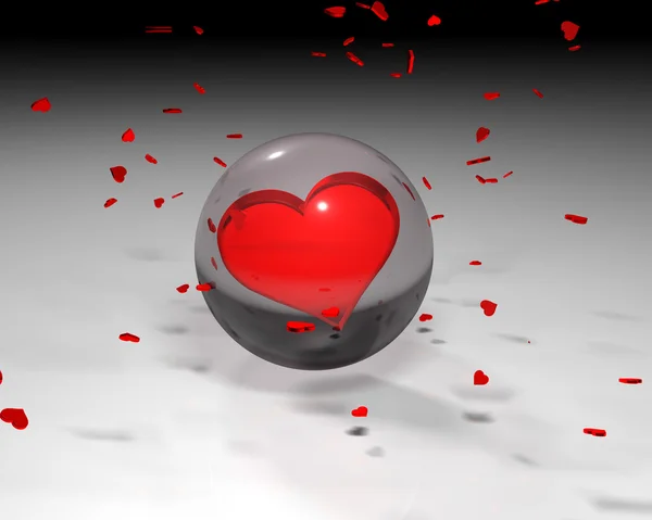 Shiny Bubble with Heart — Stock Photo, Image