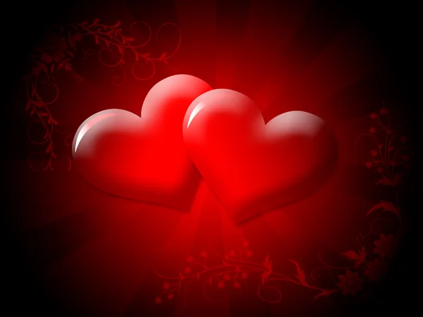 Iki kırmızı kalp — Stok fotoğraf