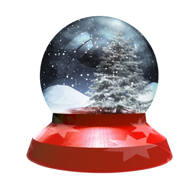 Μαγική μπάλα με χριστουγεννιάτικο δέντρο στο εσωτερικό — Φωτογραφία Αρχείου