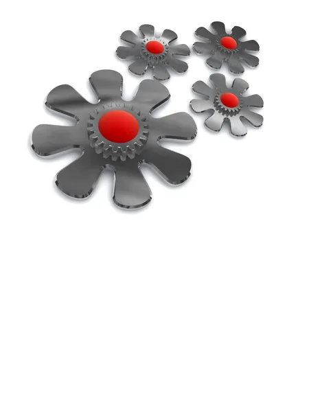 Four metal flowers — Stock Photo, Image