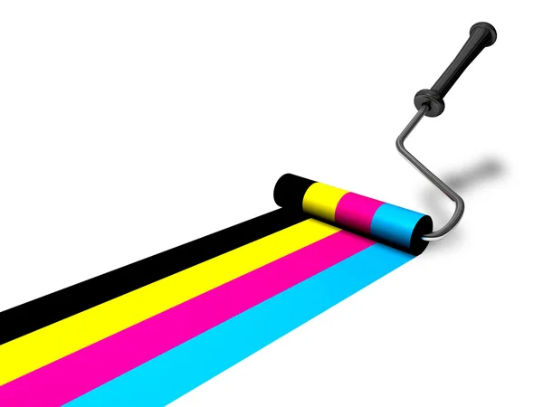 Roller painting a colorful lines — Stock Photo, Image