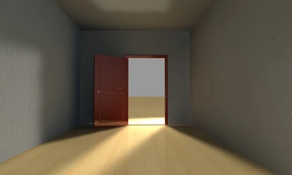 Room with opened door — Stock Photo, Image