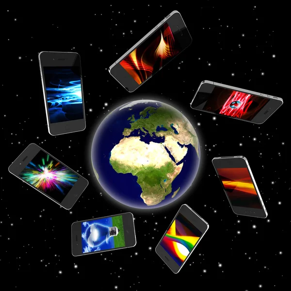 Set of 3d smartphones — Stock Photo, Image