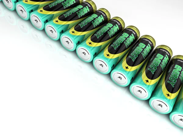 Mehrere aa-Batterien — Stockfoto