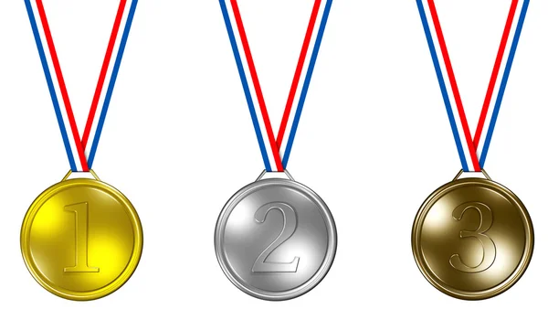 Medals to the first three places — Stock Photo, Image