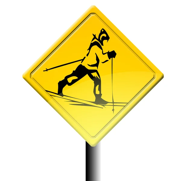 Road sign for skiers — Stock Photo, Image