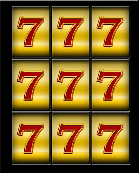 Illustration of lucky triple seven jackpot — Stock Photo, Image