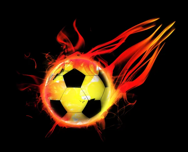 Soccer Ball on Fire — Stock Photo, Image