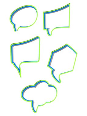 renkli ve boş boş komik konuşma kabarcıklar çıkartmaları kümesi