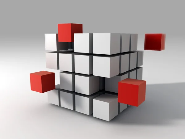 Cubes blanc et rouge — Photo