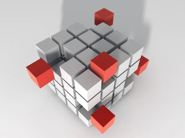 Cubes blanc et rouge — Photo