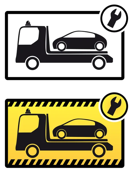 Schild mit LKW-Abschleppwagen — Stockfoto