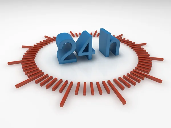 24 saat çelik 3d simgesi