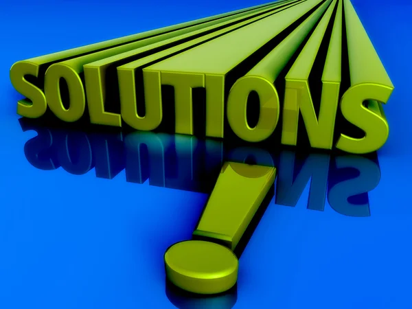 Solutions with exclamation point — Stock Photo, Image