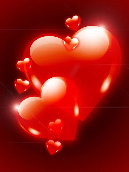 Red valentine hearts — Stock Photo, Image