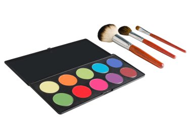 makyaj fırçaları ve palet