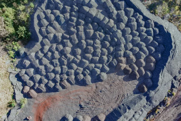 Open Pit Mining Steel Production Giant Iron Ore Quarry Aerial — Fotografia de Stock