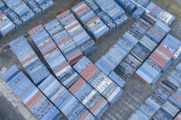 コンテナサイトにおける国際コンテナ貨物輸送の輸送物流 貨物輸送 国際輸送 — ストック写真