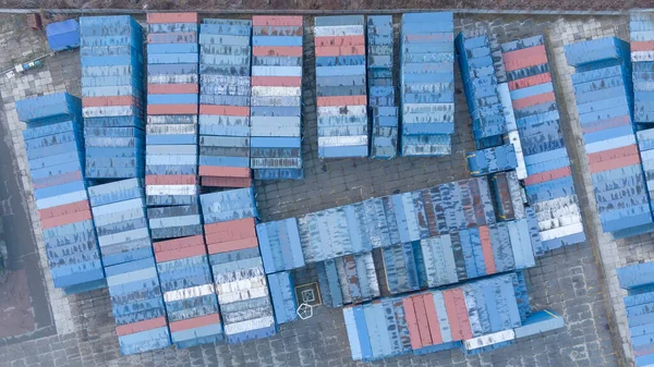 Transport Logistics International Container Cargo Transportation Container Site Freight Transport — Stock Photo, Image