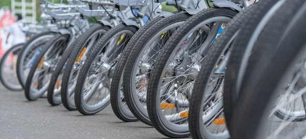 Fahrradabstellplätze Der Stadt Fahrradverleih — Stockfoto