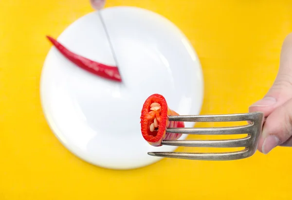 Tabakta kırmızı biber