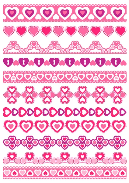 Conjunto de papel de encaje con corazón, vector — Vector de stock