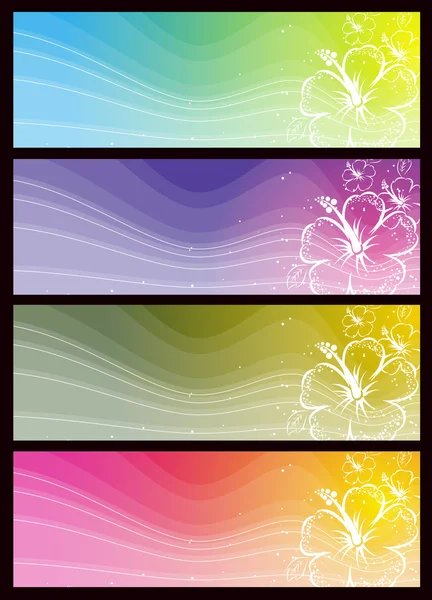 Modern banners with floral ornament, vector — Stock Vector