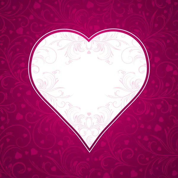 Pink background with big heart — Stock Vector